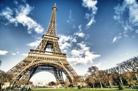 Colors of Eiffel Tower in Paris Stock Photos