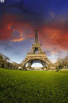 Colors of Eiffel Tower in Paris Stock Photos