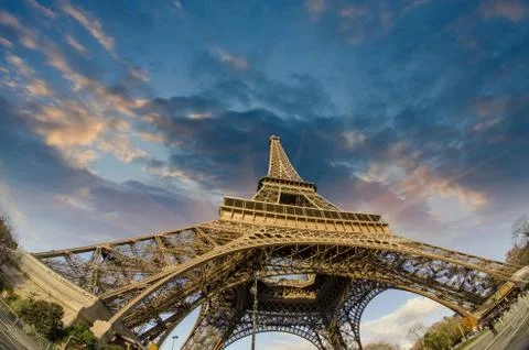Colors of Eiffel Tower in Paris Stock Photos