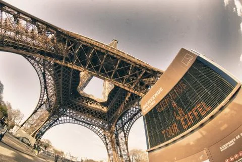 Colors of Eiffel Tower in Winter Stock Photos