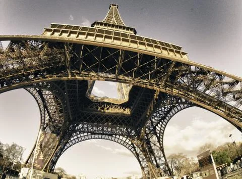 Colors of Eiffel Tower in Winter Stock Photos