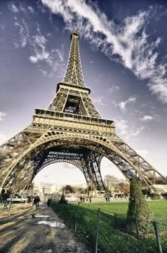 Colors of Eiffel Tower in Winter Stock Photos