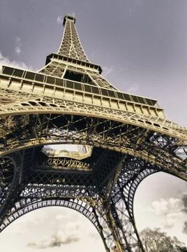 Colors of Eiffel Tower in Winter Stock Photos