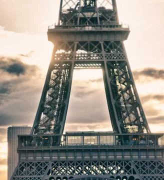 Colors of Eiffel Tower in Winter Stock Photos