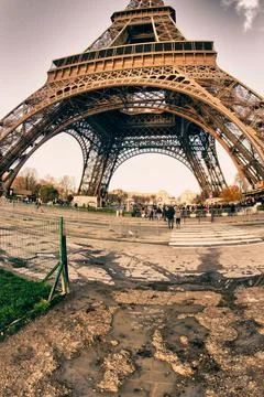 Colors of Eiffel Tower in Winter Stock Photos