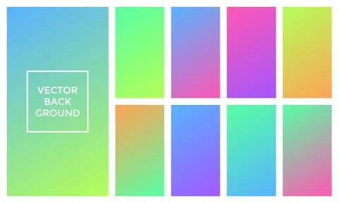 Colors gradient vector backgrounds set Illustrazione stock