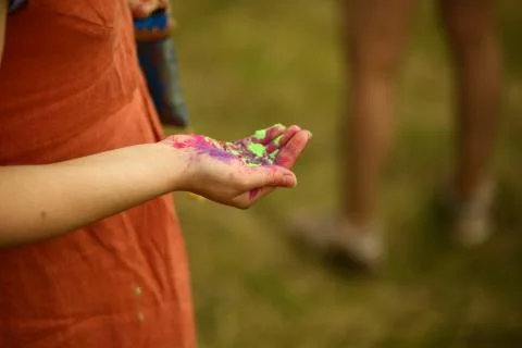 Colors in hand Stock Photos