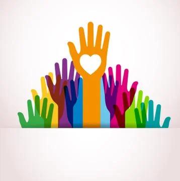 Colors hands up Stock Illustration