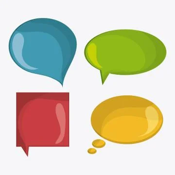 Colors Message bubble speech, editable vector イラスト素材
