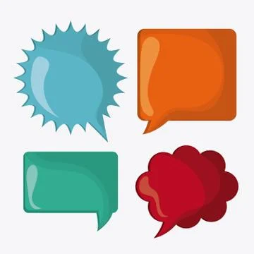 Colors Message bubble speech, editable vector Stock Illustration