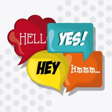 Colors Message bubble speech, editable vector Illustrazione stock