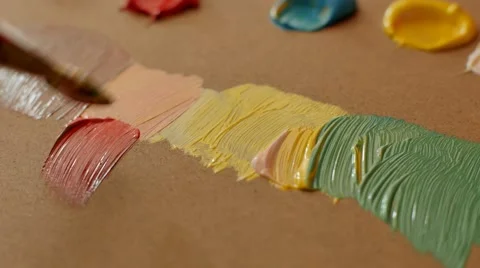 Colors on a mixed pallet Stock Footage 65412019