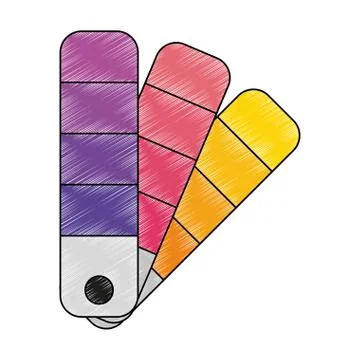 Colors palettes isolated scribble Stock Illustration