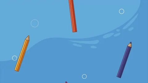 Colors pencils pattern educative animation Stock Footage 205997901