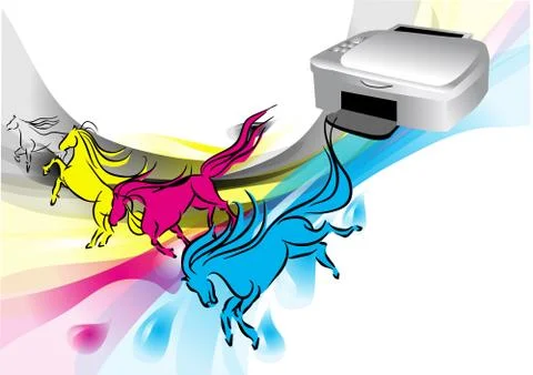 Colors of printer Stock Illustration