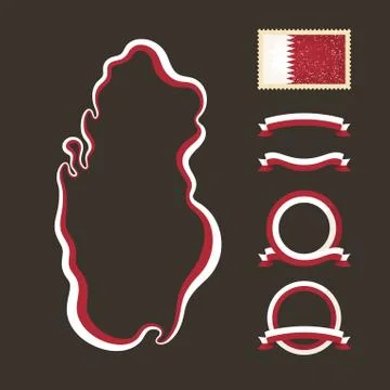 Colors of Qatar Stock Illustration