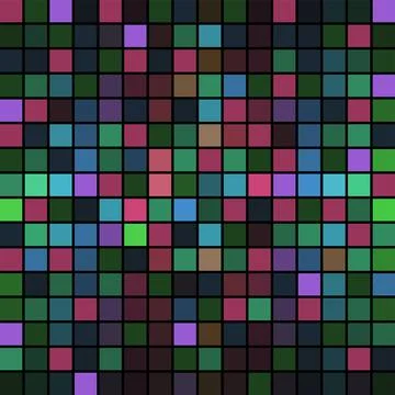 Colors random squares on dark backdrop Stock Illustration