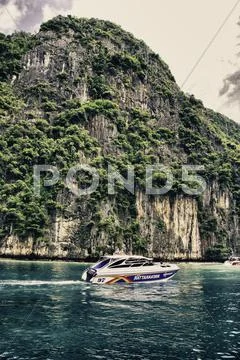 Colors of Sea and Vegetation, Thailand Stock Photos