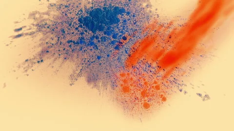 Colors Splatting On Surface Building Up Stock Footage 162119577