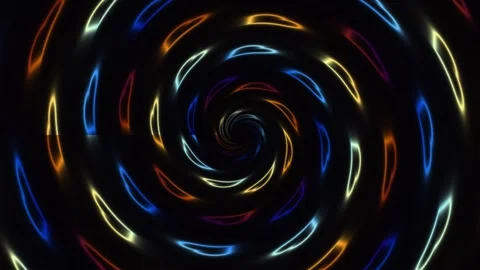Colors swirl in a dynamic motion design with bright lights Video stock 338124708