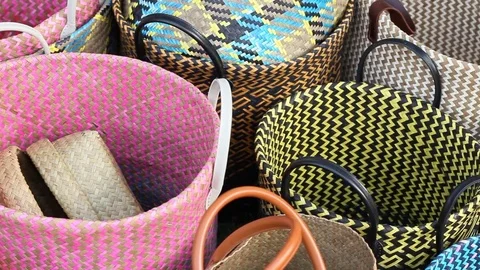 The colors of Wicker basket. Stock Footage 72563914