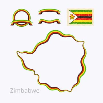 Colors of Zimbabwe Stock Illustration