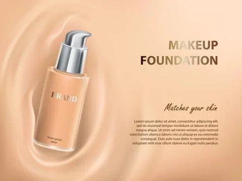 Colorstay make-up in elegant packaging on a background of wave of foundation Stock-Illustration
