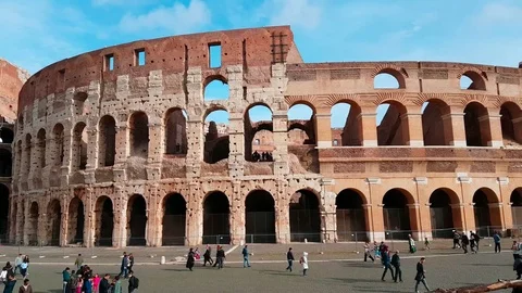 The Coloseum, Rome PAN Stock Footage 82873429