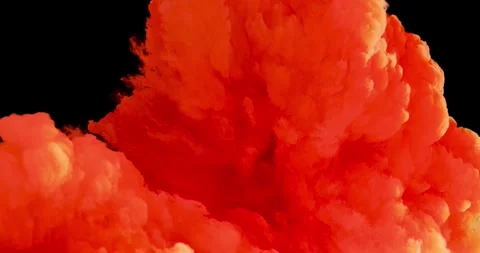 A colossal red storm cloud churns aggressively within a dark environment Vídeo Stock 344822773