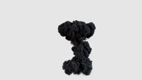 Colossal Smoke Blast on Transparent Alpha Stock Footage 303614381