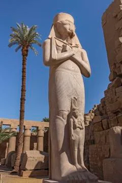 Colossal statue of Ramesses II inside Karnak Temple Complex Stock Photos