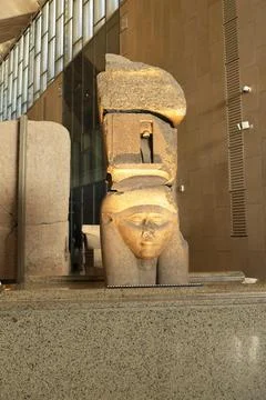 Colossal statue of Ramses II displayed at the Grand Egyptian Museum Stock Photos