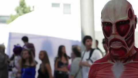 Colossal titan cosplay Video stock 71273777