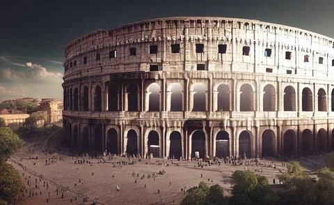 Colosseum Ancient Arena and Flavian Amphitheater of Roman Empire Stock Illustration