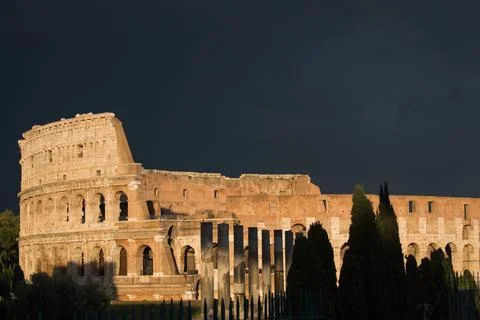 Colosseum in front of the cloud. Rome, Italy. Stock Photos