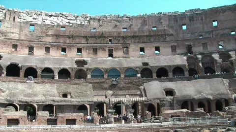 Colosseum interior side Stock Footage 522166