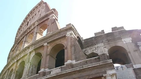 Colosseum - the main tourist attractions of Rome, Italy. Ancient Rome Ruins of Stock Footage