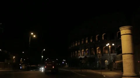 Colosseum at night Stock Footage 13349710