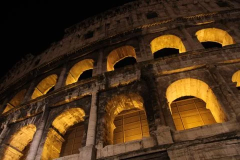 Colosseum at Night Stock Photos