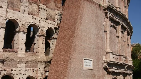 The Colosseum of Rome. Inner and outer walls. Stock Footage 94944870