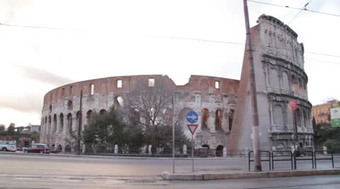 Colosseum Traffic Stock Footage 23724693