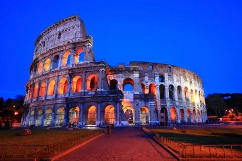 Colosseum in twilight Stock Photos