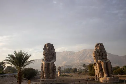 The Colossos of Mêmnon Stock Photos