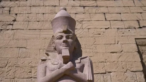Colossus of Ramesses II in Amon Temple, Luxor, Egypt Video stock 295653115