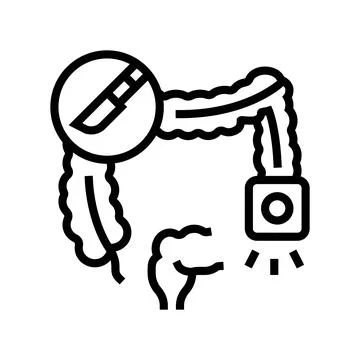 Colostomy surgery line icon vector illustration Ilustração Stock