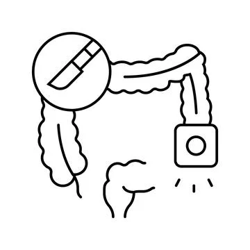 Colostomy surgery line icon vector illustration Ilustração Stock