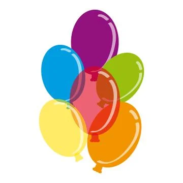 Colour balloons on white background Stock Illustration