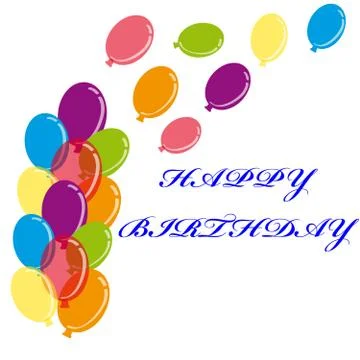 Colour balloons on white background. Vector illustration. Stock Illustration