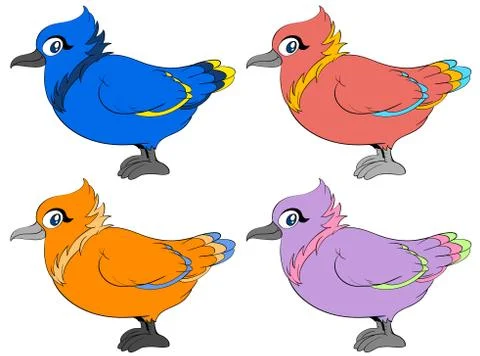 Colour birds Illustrazione stock