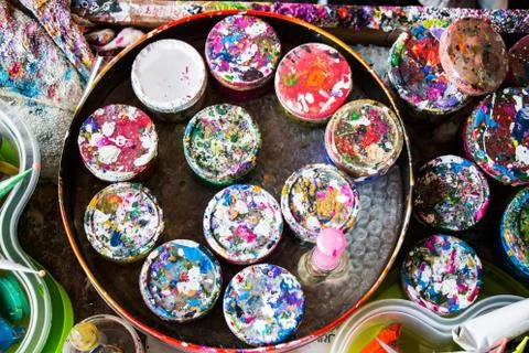 Colour bottles Stock Photos